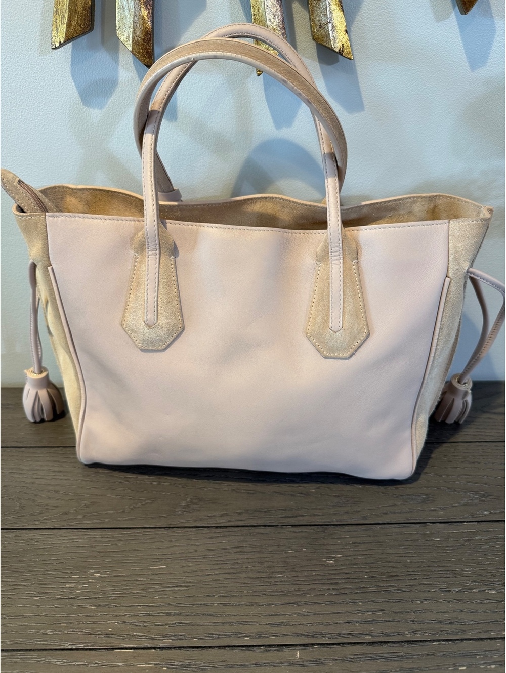Longchamp Pink Leather Tote Bag - Picture 3 of 8